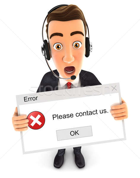 3d businessman holding an error message Stock photo © 3dmask