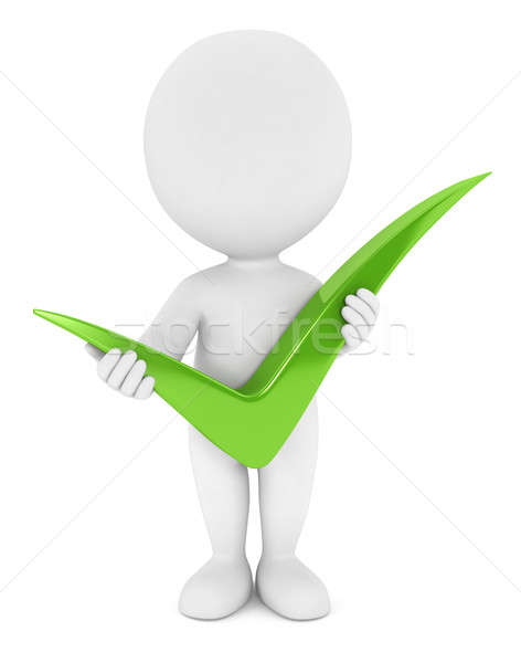 3d white people positive check mark Stock photo © 3dmask