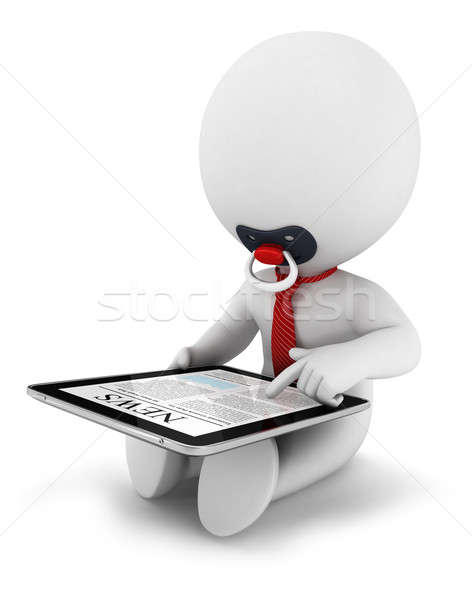 Stock photo: 3d white people baby future businessman