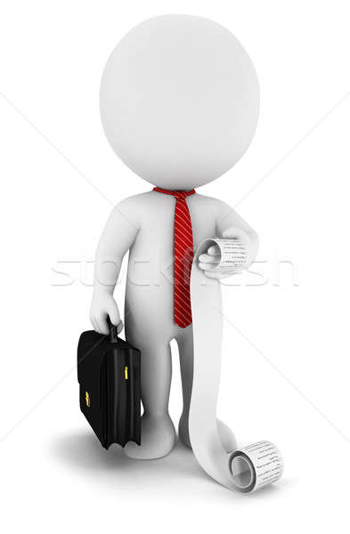 3d white people businessman with a list Stock photo © 3dmask