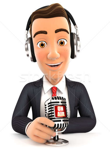 3d businessman radio presenter on air Stock photo © 3dmask