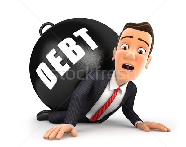 3d businessman crushing debt Stock photo © 3dmask