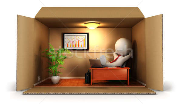 商業照片: 3D · 白為民 · 業務 · 孤立 · 白 · 圖像
