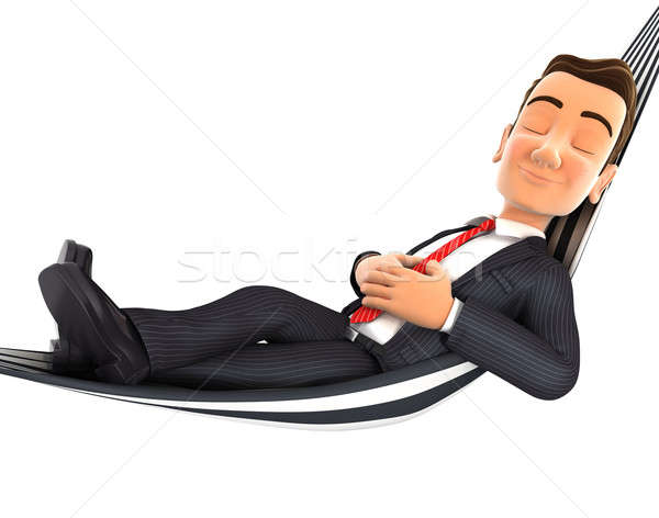 3d businessman takes a nap in a hammock Stock photo © 3dmask