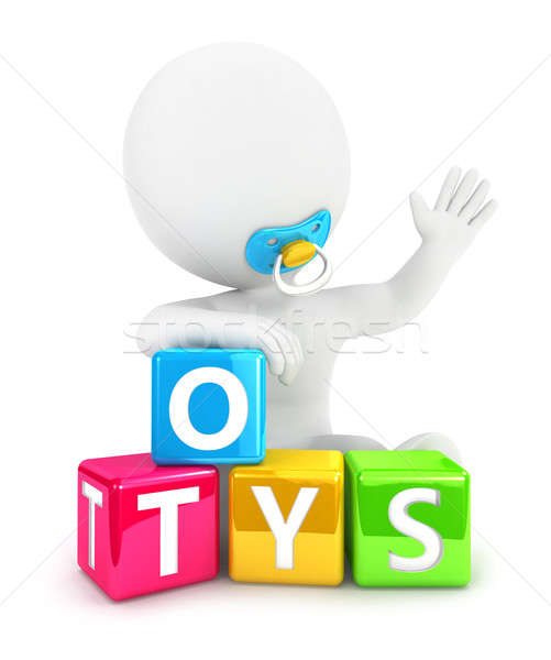 3D белые люди Игрушки для маленьких детей изолированный белый изображение Сток-фото © 3dmask