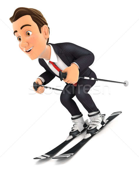 3d businessman skiing Stock photo © 3dmask