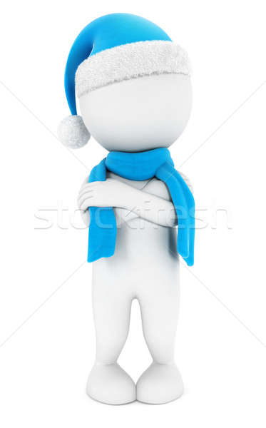 3D fehér emberek hideg izolált fehér kép Stock fotó © 3dmask