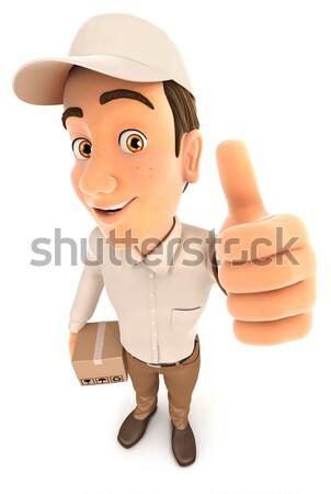 3d delivery man holding company card Stock photo © 3dmask