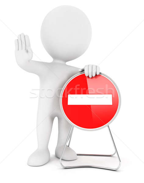 3d white people no entry sign Stock photo © 3dmask