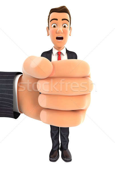 3d big hand squeezing businessman Stock photo © 3dmask