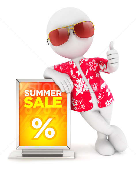 3D witte mensen zomer verkoop geïsoleerd witte Stockfoto © 3dmask