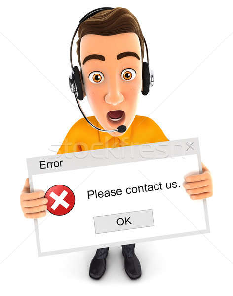 3d man holding an error message Stock photo © 3dmask