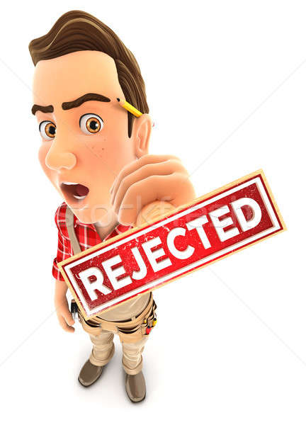 3d handyman rejected stamp Stock photo © 3dmask