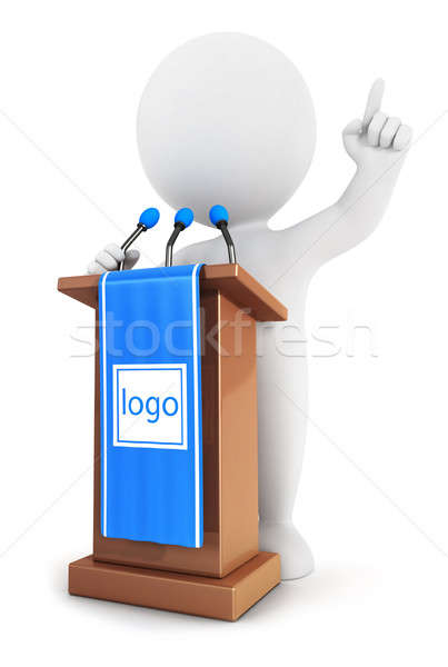 3d white people makes a speech Stock photo © 3dmask