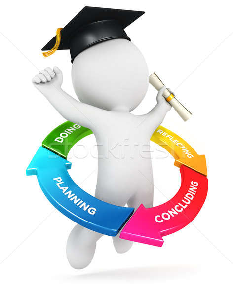 3d white people learning cycle Stock photo © 3dmask