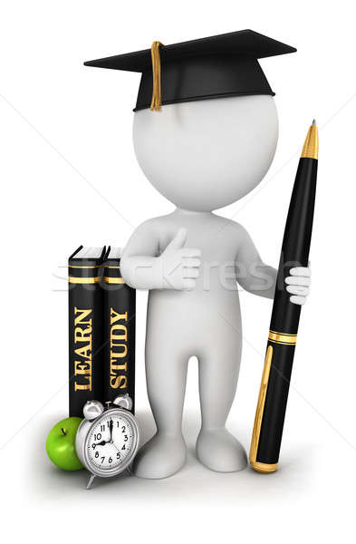 3d white people studious student Stock photo © 3dmask
