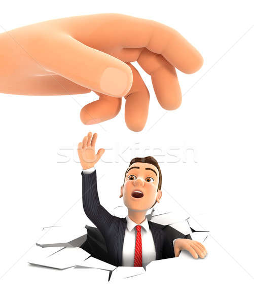 3d big hand helping businessman Stock photo © 3dmask