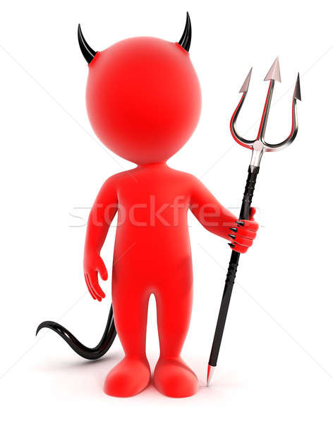 Stock photo: 3d white people devil