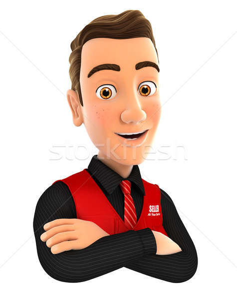3d seller with arms crossed Stock photo © 3dmask