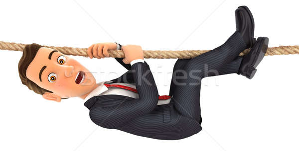 3d businessman hanging on rope Stock photo © 3dmask