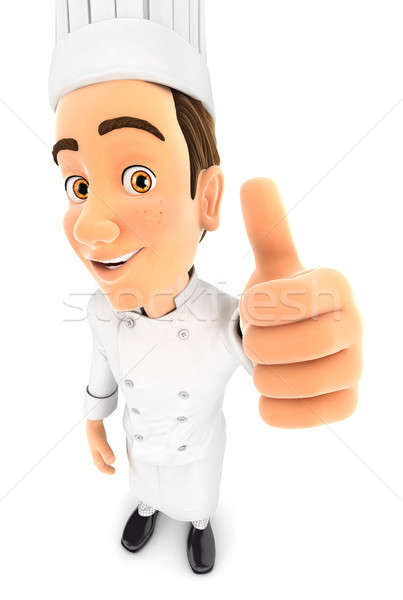 3d head chef positive pose with thumb up Stock photo © 3dmask