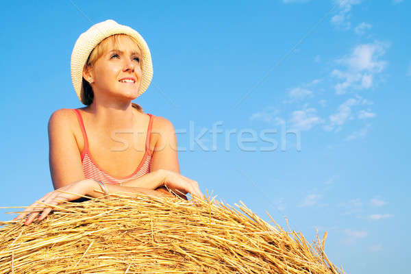 女性 麦畑 自然 秋 自然 ストックフォト © 3dvin