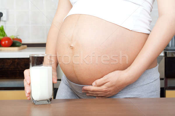 健康 妊娠 妊婦 ガラス ミルク 女性 ストックフォト © 3dvin