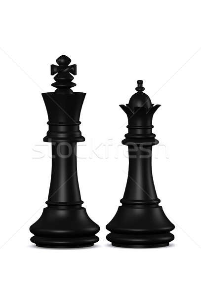 Chess king and queen isolated  Stock photo © 3dvin