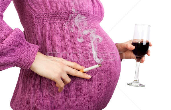 妊婦 たばこ 赤ワイン 女性 愛 ストックフォト © 3dvin