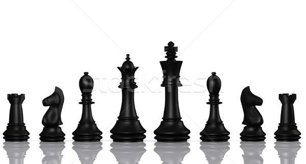 孤立した チェス王 クイーン のような 家族 背景 ストックフォト © 3dvin