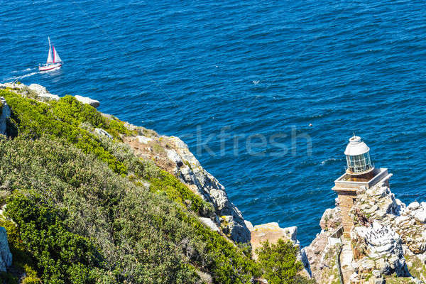 Lighthouse at Cape Town city Cape of Hope pathway Stock photo © 3pphoto31