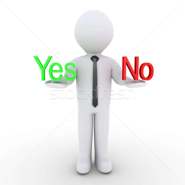 Businessman holding Yes and No words Stock photo © 6kor3dos