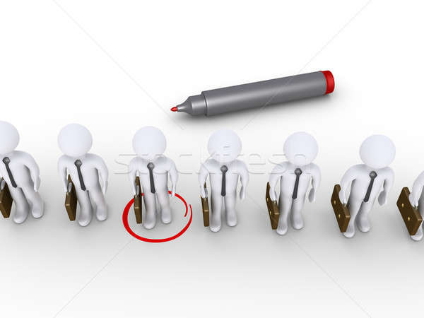 Selecting by red circle the right businessman Stock photo © 6kor3dos
