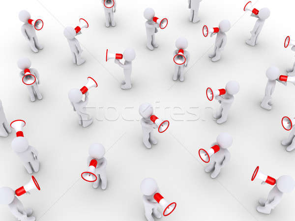 Many people speaking with megaphones Stock photo © 6kor3dos