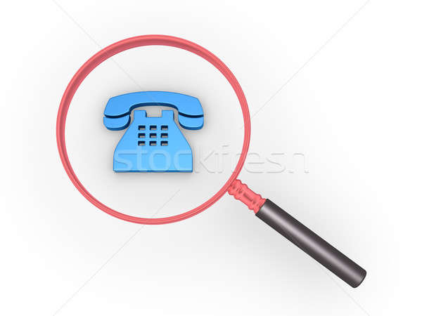 Lente di ingrandimento telefono simbolo segno contatto Foto d'archivio © 6kor3dos