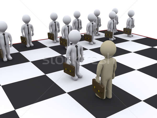 Business Schach 3D Geschäftsleute Spielzeug schwarz Stock foto © 6kor3dos