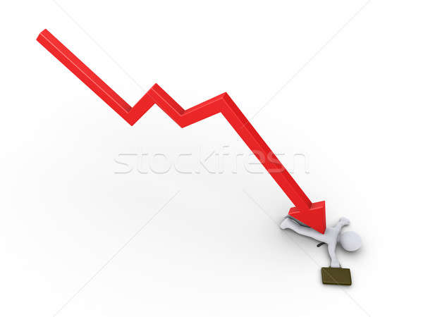 Businessman is crushed by arrow graph Stock photo © 6kor3dos