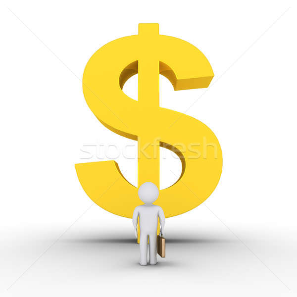Geschäftsmann groß Dollar Symbol nachschlagen riesige Stock foto © 6kor3dos