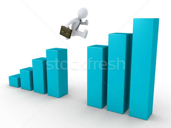 Businessman is jumping graph for better results Stock photo © 6kor3dos