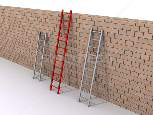 Leadership concept with three ladders Stock photo © 6kor3dos