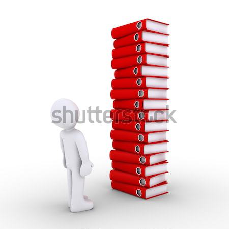 Person Papierkram 3d Person nachschlagen groß Stock foto © 6kor3dos