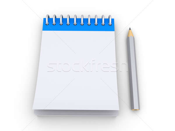 Notepad matita 3D vuota libro scuola Foto d'archivio © 6kor3dos