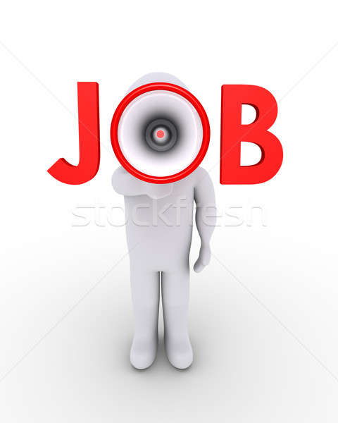 JOB word with person holding a megaphone Stock photo © 6kor3dos