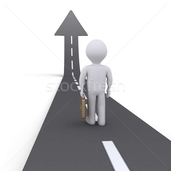 Businessman and street with arrow Stock photo © 6kor3dos