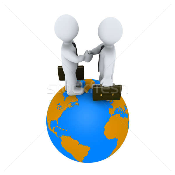 Businessmen agree on top of the earth Stock photo © 6kor3dos