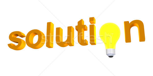 Solution word with light bulb Stock photo © 6kor3dos