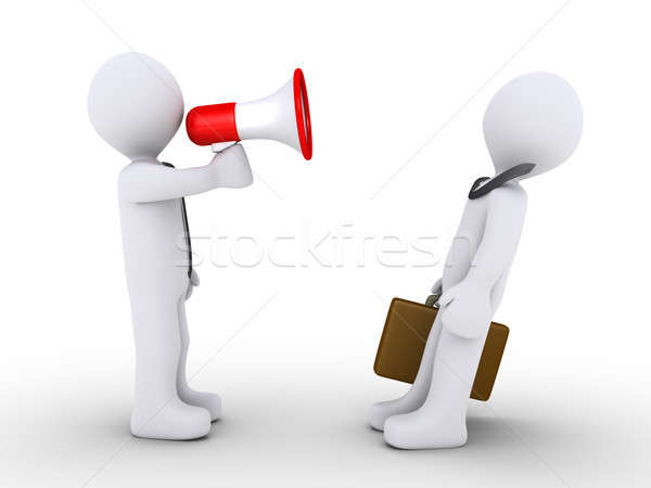 Boss is shouting to employee with a bullhorn Stock photo © 6kor3dos