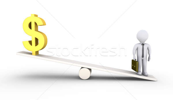 Person Dollar Symbol 3d Person Wippe Geld Stock foto © 6kor3dos