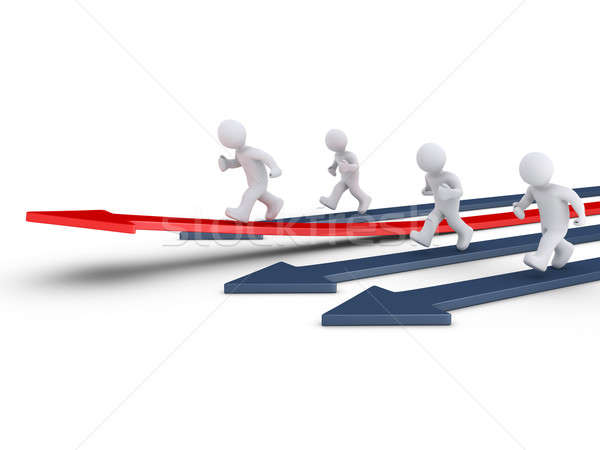 People race on arrows and one is rising Stock photo © 6kor3dos