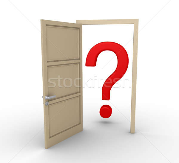 Opened door leads to question mark Stock photo © 6kor3dos